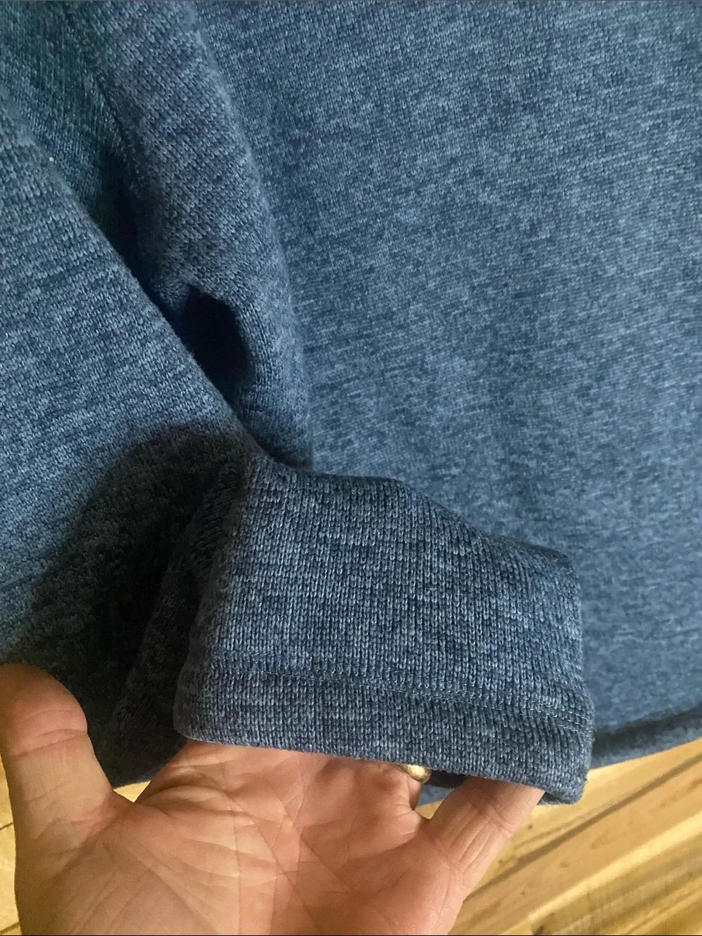 Eddie Bauer Men's Quarter-Zip Heathered Blue Pullover Sweater size large